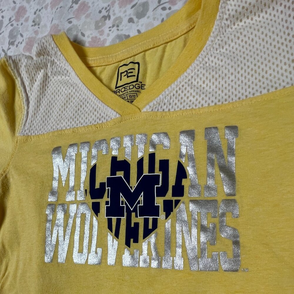 University of Michigan Yellow T-shirt Girls Large 10-12